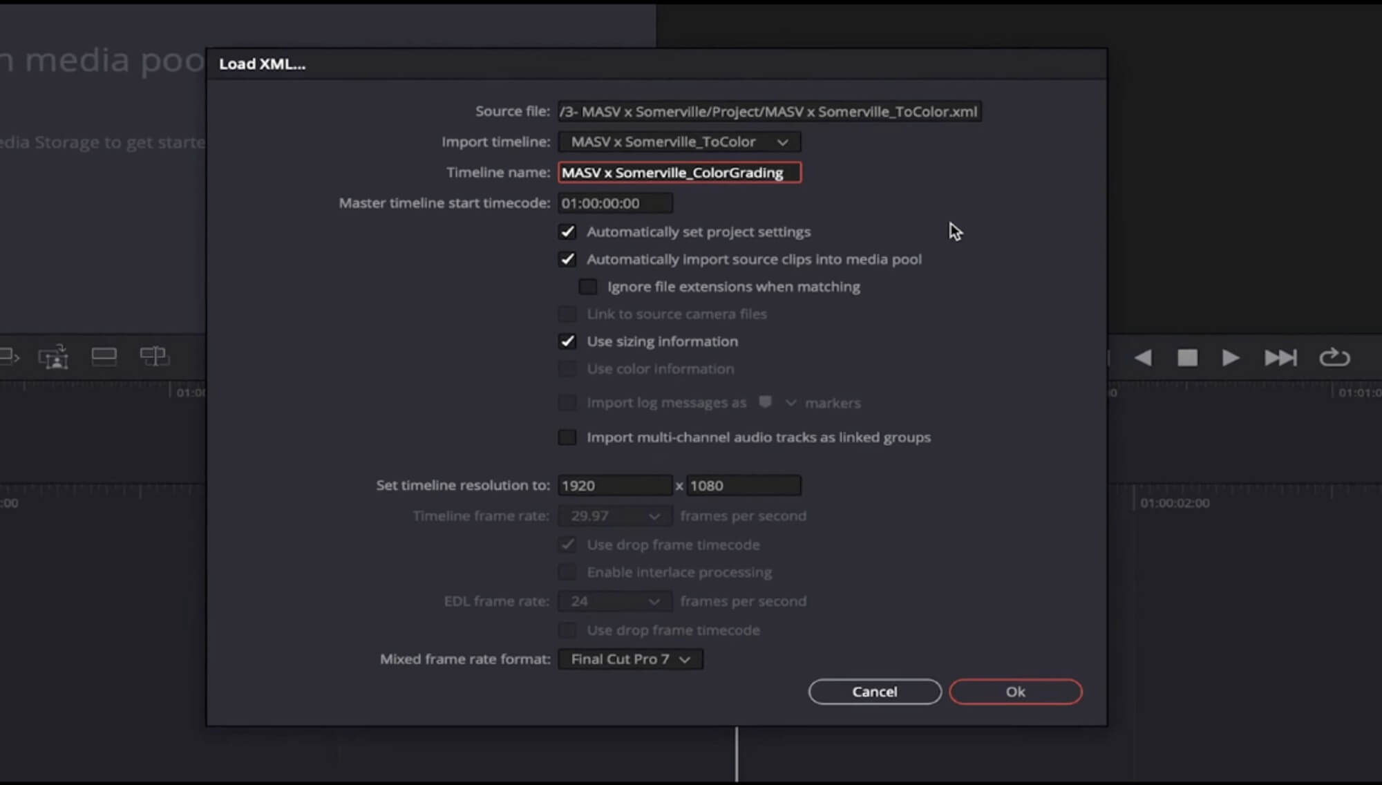 Chronologie DaVinci-Resolve Ligne de temps DaVinci Resolve