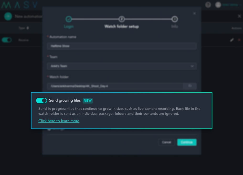 growing-files-desktop-capture d'écran capture d'écran de masv prenant en charge les téléchargements de fichiers de plus en plus nombreux