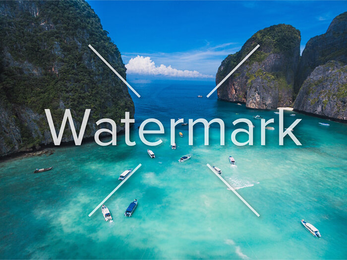 Île-Photo-Watermark un filigrane sur la photo d'une île