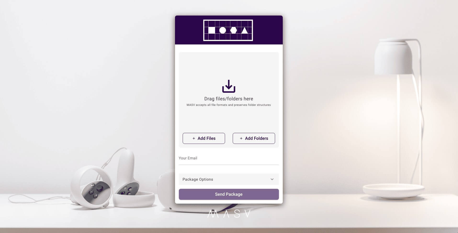 Portail-web de la marque MASV Portail MASV personnalisé pour recevoir les dossiers