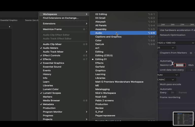 Premiere-Pro-Shortcuts_audio remix_1 Passage de la souris sur l'archive du projet d'exportation dans la fenêtre du gestionnaire de projet de DaVinci Resolve