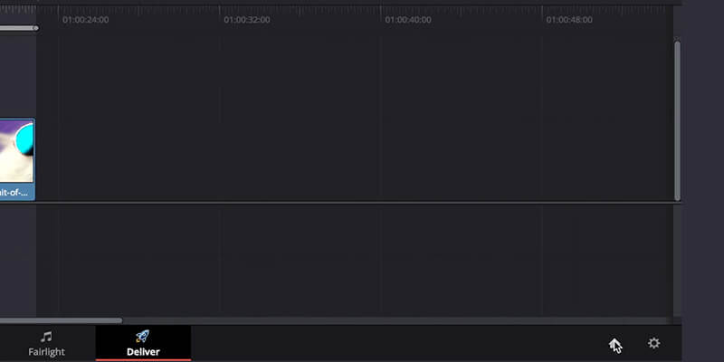 Project manager tab in Davinci Resolve Mouse hovering over house icon in bottom right hand corner of screen to open project manager window