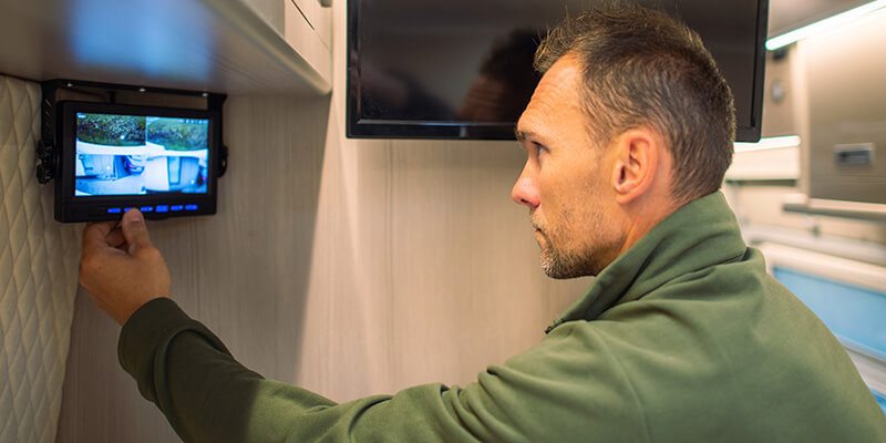 secure film production_physical security A security professional reviews CCTV footage