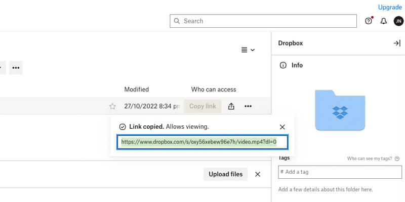 send-large-files-email-dropbox-upload Partage de liens à l'aide d'un compte Dropbox