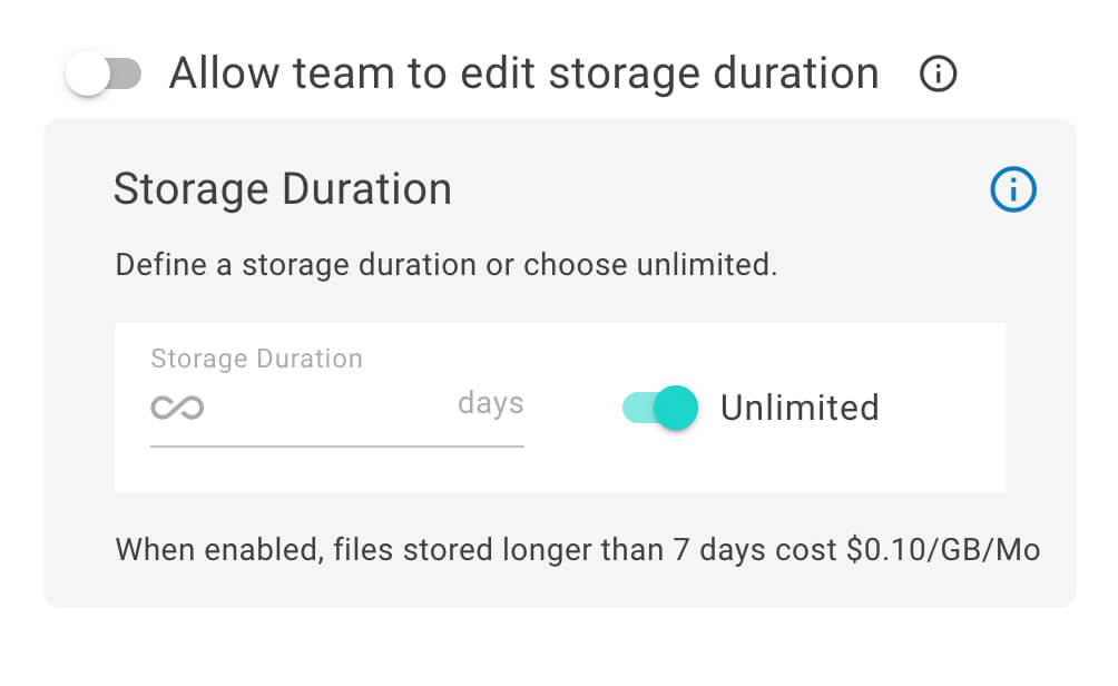 Activation du stockage illimité dans les équipes MASV