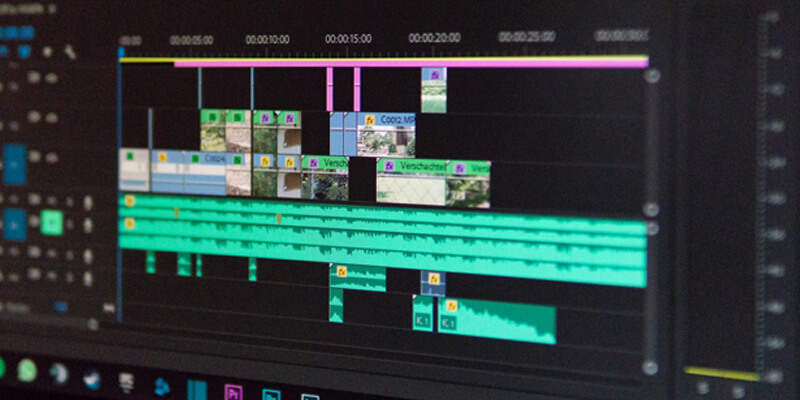 Video SEO_editing timeline A timeline in Adobe Premiere Pro
