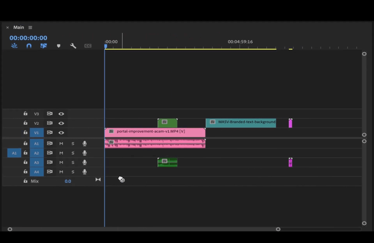 adobe-premiere-timeline différencier les dossiers