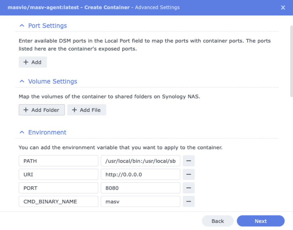 Create a container 3 Envoi de fichiers vers Google Drive