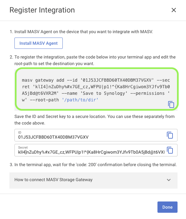 Create a secure connection 3 Envoi de fichiers vers Google Drive