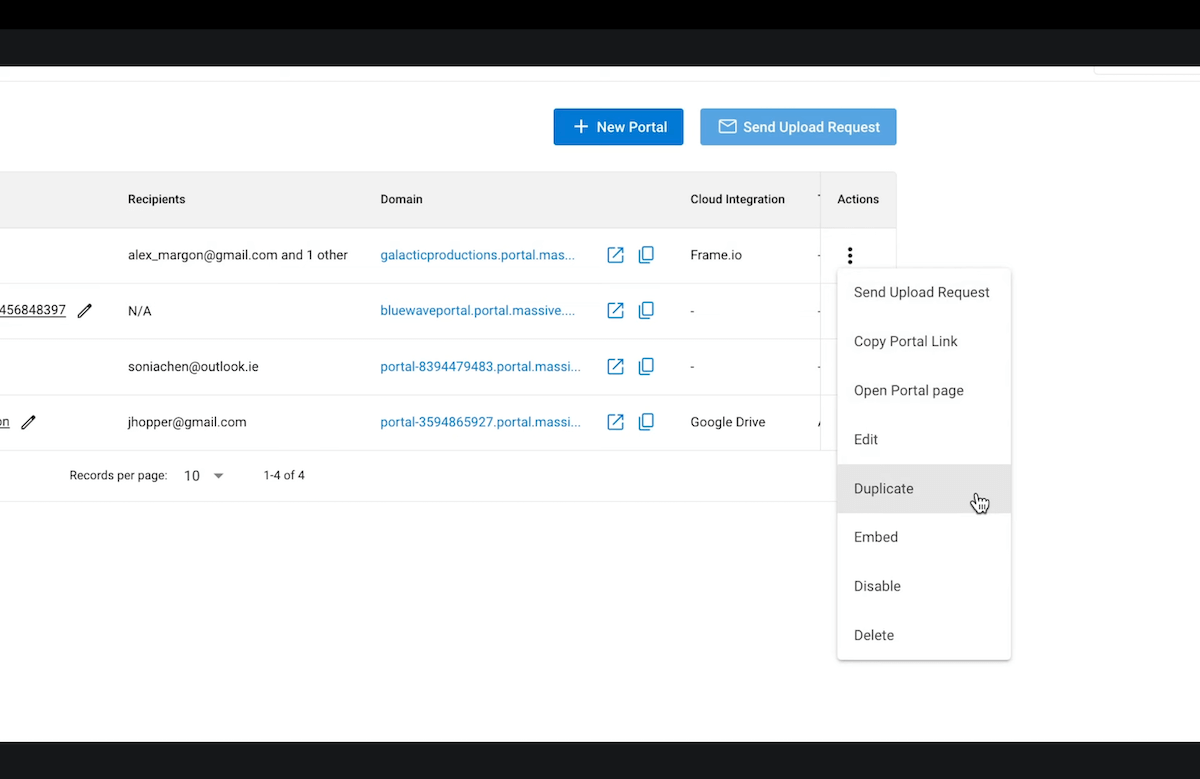 Custom portal actions Image de remplacement