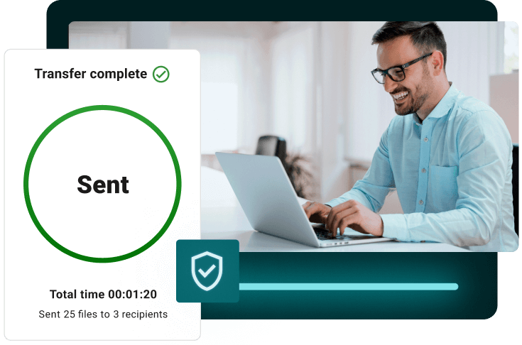 2 an enterprise user shares files through MASV managed file transfer
