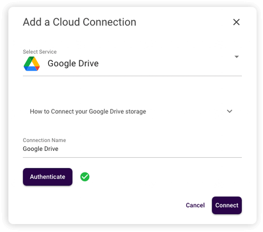 connexion au nuage de google drive Télécharger automatiquement les fichiers vers Google Drive