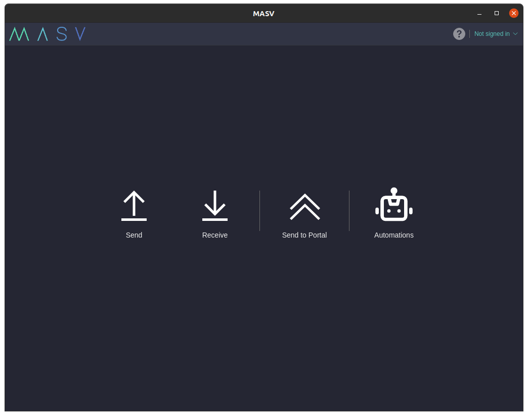 Linux file transfer app dashboard Create automations from the MASV file transfer dashboard