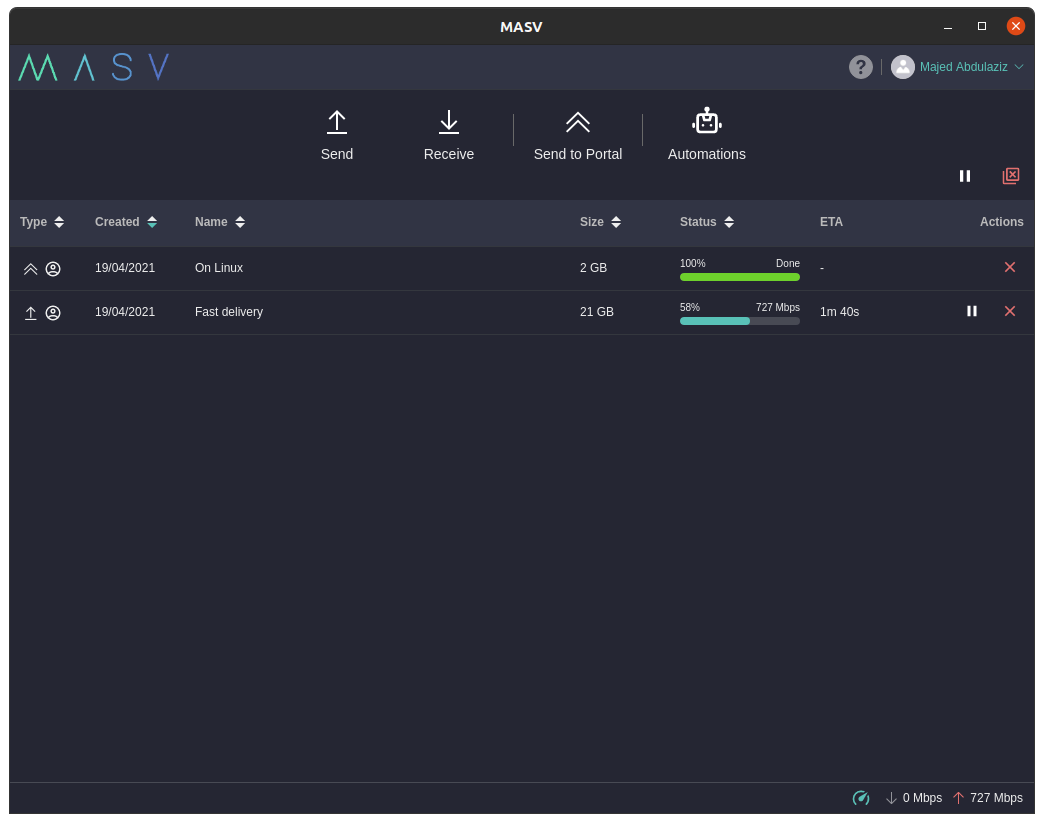 Linux file transfer app - transfer progress Linux file transfer app - transfer progress