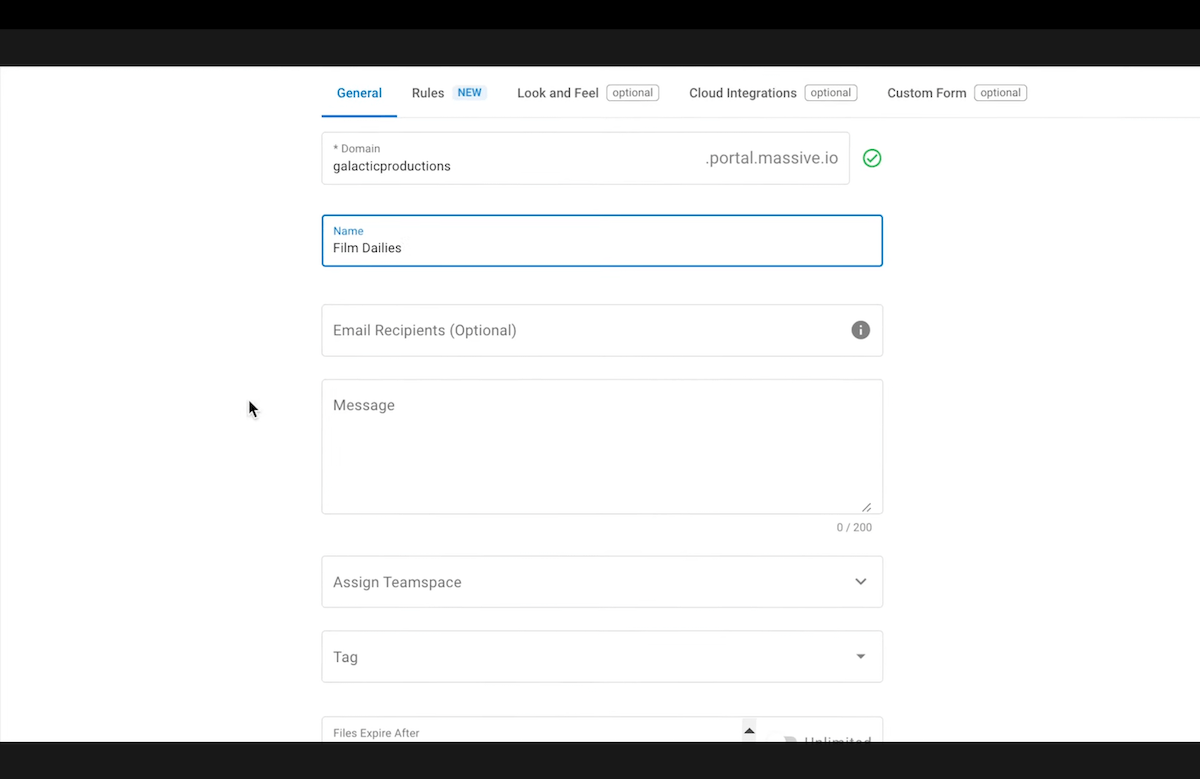 MASV portal general tab Image de remplacement