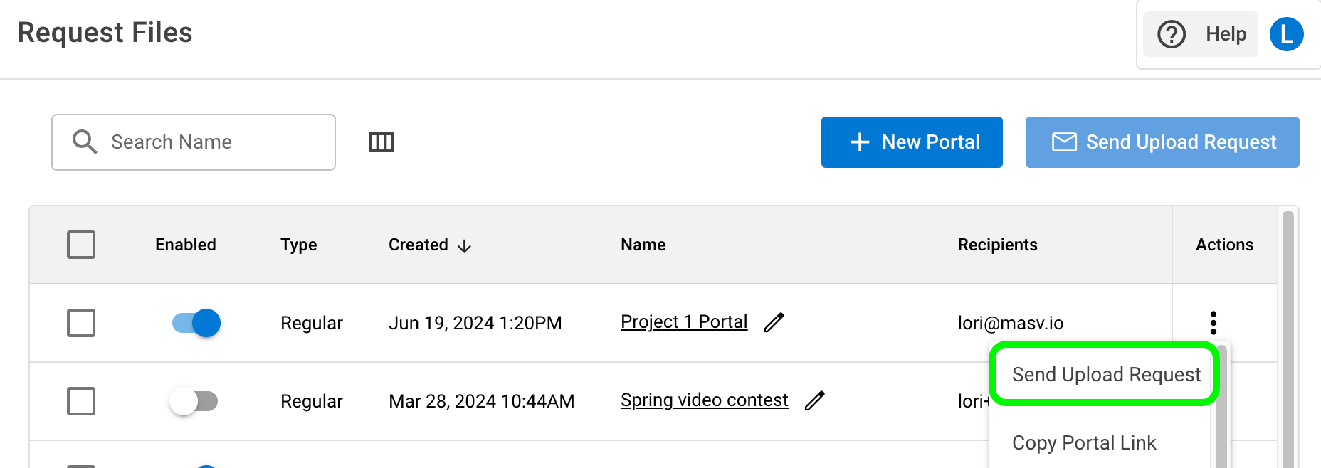 masv-portal-menu-send-upload-request Envoi de fichiers vers Google Drive