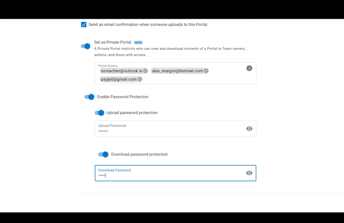 MASV portal privacy settings Image de remplacement