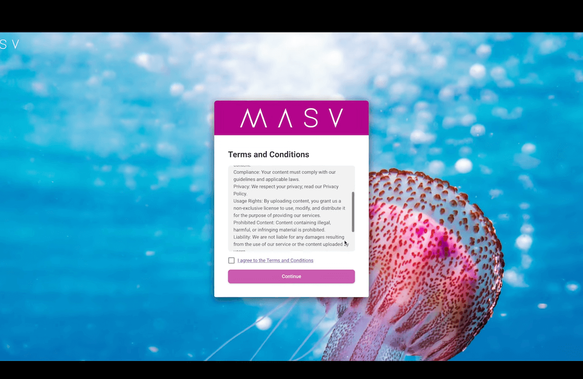 MASV portal terms of service agreement Image de remplacement