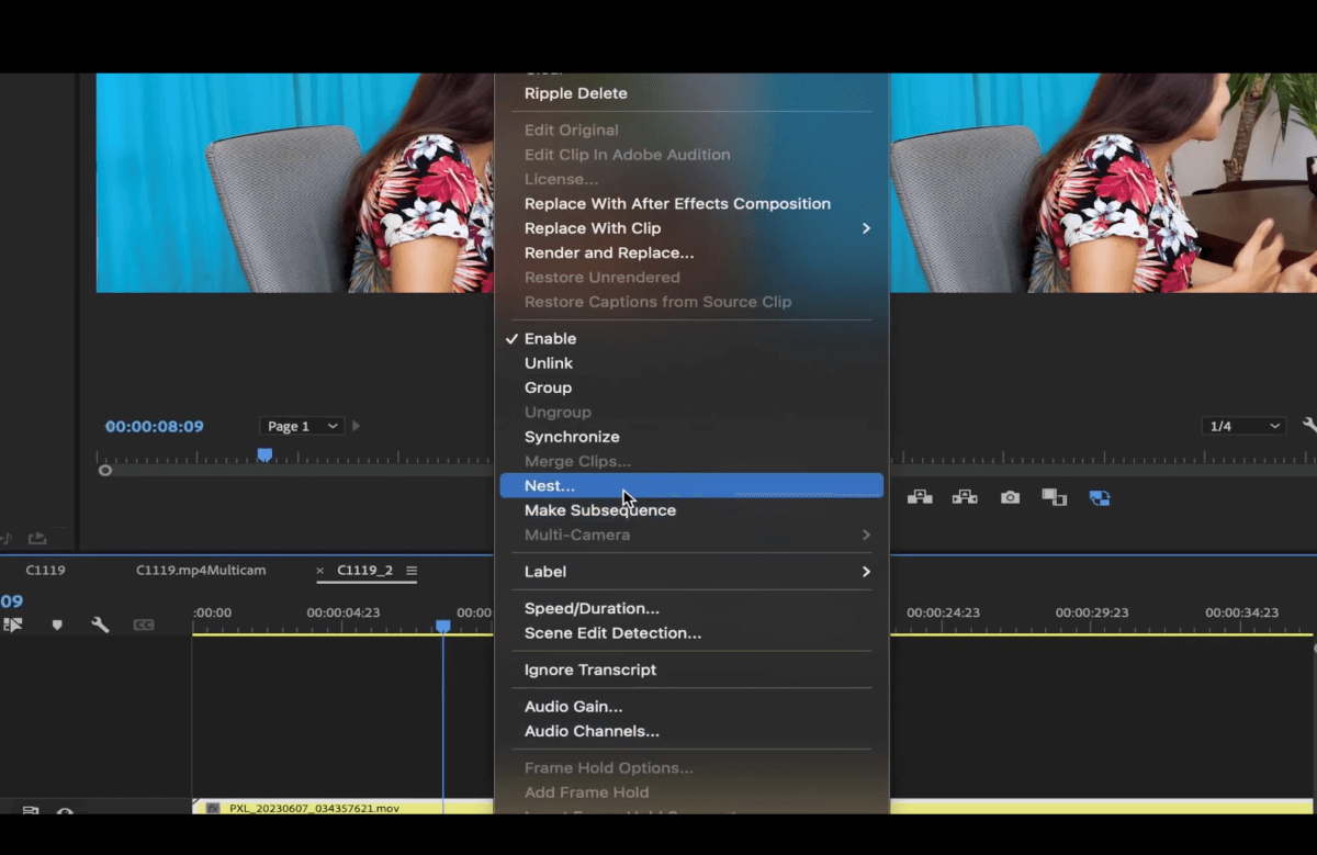 nest-sequence-premiere-pro séquence de nidification premiere pro