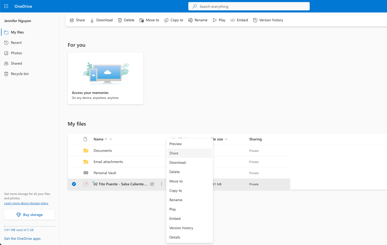 Partage OneDrive Partager le fichier avec OneDrive
