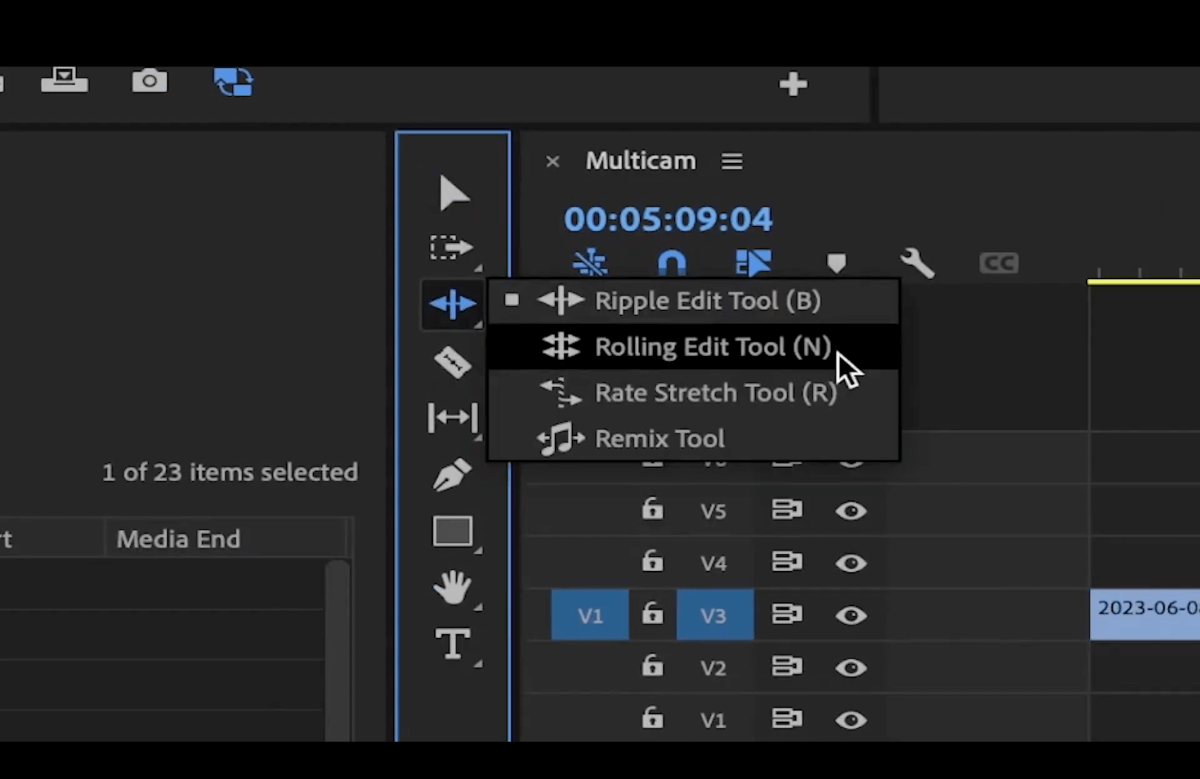 rolling-edit-tool-adobe-premiere outil de montage en continu adobe premiere