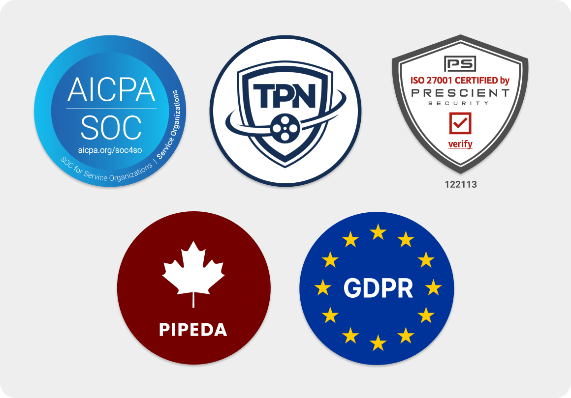 SectionB_Desktop_HQ MASV est conforme aux normes TPN, ISO, SOC 2, GDPR et PIPEDA.