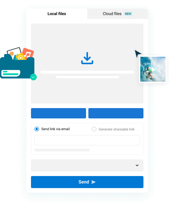 envoyer une carte Illustration de l'interface utilisateur pour le téléchargement du MASV