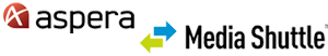 les logos signiant media shuttle et IBM aspera