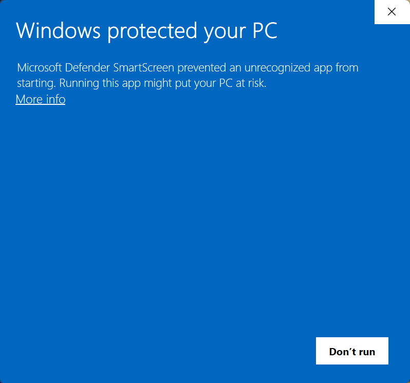Message d'avertissement de Microsoft Defender